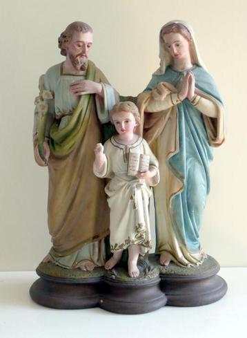 Beeld heiligen familie Jozef kind Jezus Maria beschikbaar voor biedingen