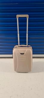 Beige harde trolleykoffer – Areso – Lichtgewicht en compact, 50 tot 60 cm, Hard kunststof, Slot, Ophalen of Verzenden