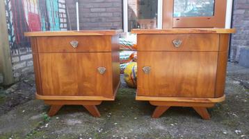 set van 2 vintage retro nachtkasten jaren 60 teakhout beschikbaar voor biedingen