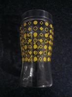 Retro glas met gele rondjes en vierkantjes., Ophalen, Huis en Inrichting