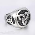 Keltische knoop (triquetra) ring Ø 21,0 mm # SALE#, Nieuw, 20 of groter, IJzer of Staal, Zilver