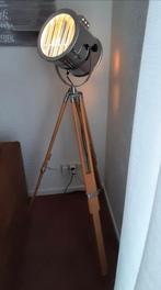 DRIEPOOT  VLOERLAMP "ALFRED" HOUT/CHROME Z.G.A.N., Ophalen, Zo goed als nieuw, Hout, 150 tot 200 cm