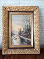 Olieverf op eiken paneel, f. J. Du chatell, Antiek en Kunst, Kunst | Schilderijen | Klassiek, Ophalen of Verzenden