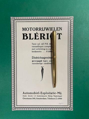 L.Blériot Motorcycles Advertentie 1921 FRA/NL (Origineel)
