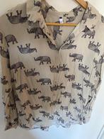 HEMA OLIFANT PRINT BLOUSE, MAAT; L, Kleding | Dames, Overige kleuren, Maat 42/44 (L), Ophalen of Verzenden, Zo goed als nieuw