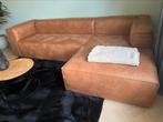WOOOD Bean Hoekbank met Chaise Longue Rechts Cognac, Huis en Inrichting, Ophalen, 300 cm of meer, 75 tot 100 cm, Zo goed als nieuw