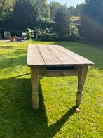 Prachtige ruige,grijs verweerde grenen eettafel, Ophalen of Verzenden, Vijf personen of meer, Rechthoekig, 50 tot 100 cm