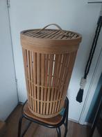 Smalle hoge bamboe wasmand opbergmand, Ophalen of Verzenden, Gebruikt, Rond, Riet