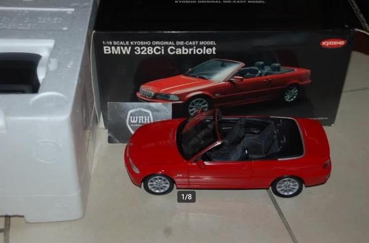 1:18 BMW 328CI CABRIO E46 red Kyosho diecast TOP! in box WRH, Hobby en Vrije tijd, Modelauto's | 1:18, Zo goed als nieuw, Auto