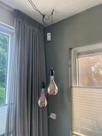 Twee hanglampen met porseleinen fitting (zwart), Ophalen, Zo goed als nieuw, Minder dan 50 cm