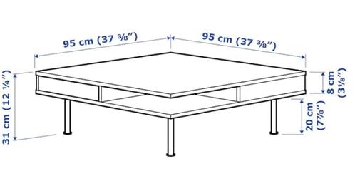 Ikea TOFTERYD salontafel, 95x95 cm, hoogglans wit, Huis en Inrichting, Tafels | Salontafels, Gebruikt, Minder dan 50 cm, 50 tot 100 cm