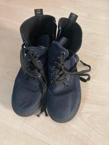 Leuke blauw zwarte enkellaarsjes / boots meisje 33-34