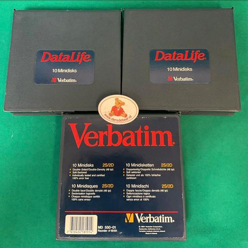 3 Verbatim minidisk opbergcassettes, datalife, Audio, Tv en Foto, Walkmans, Discmans en Minidiscspelers, Ophalen of Verzenden