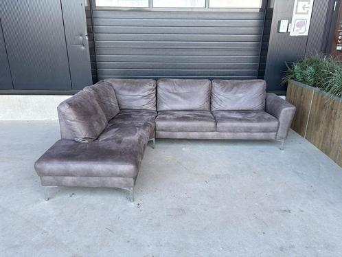 Luxe hoekbank suède look – GRATIS BEZORGING, Huis en Inrichting, Banken | Sofa's en Chaises Longues, Zo goed als nieuw, Ophalen of Verzenden