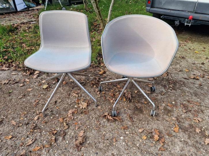 Set van Hay bureaustoel en draaibare stoel kvadrat chrome, Huis en Inrichting, Stoelen, Gebruikt, Twee, Stof, Overige kleuren