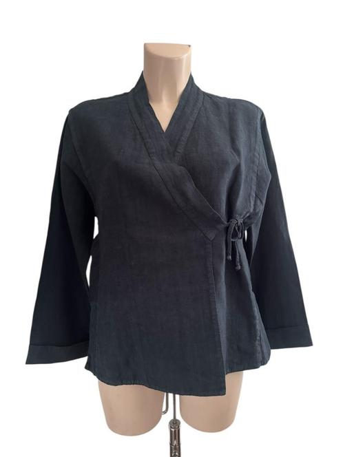 Oska vest blauw linnen XL, Kleding | Dames, Truien en Vesten, Zo goed als nieuw, Maat 46/48 (XL) of groter, Blauw, Ophalen of Verzenden