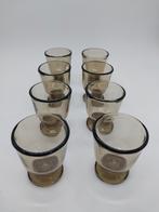 8 Vintage Rookglas Eierdopjes - Luminarc Stijl, Antiek en Kunst, Antiek | Glas en Kristal, Ophalen of Verzenden