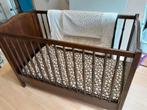 Eiken babybedje met matras 125 bij 65, opknapper, Ophalen, Gebruikt, Ledikant