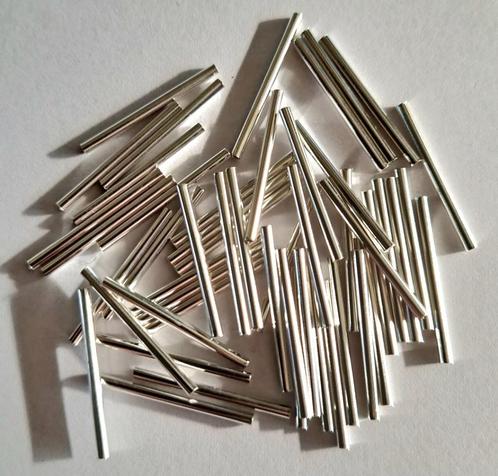 50 verzilverde metalen buis kralen 25 mm, Hobby en Vrije tijd, Kralen en Sieraden maken, Nieuw, Kraal, Verzenden