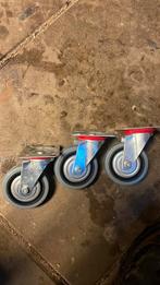 3 zwenk wieletjes, Doe-het-zelf en Verbouw, Zwenkwielen, Ophalen of Verzenden, Zo goed als nieuw