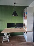Bureau met Ikea kallaxkasten en Mittback schraag, Huis en Inrichting, Bureaus, Ophalen, Gebruikt, Bureau