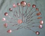 15 zilveren hand gemaakte theelepeltjes en 1 suikerschepje, Antiek en Kunst, Ophalen of Verzenden, Zilver