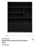 Zwarte vakkenkast - 180 cm breed, Huis en Inrichting, Ophalen, Eikenhout, 200 cm of meer, 150 tot 200 cm