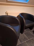 2 zwarte kuipstoelen/fauteuil, Ophalen, Zo goed als nieuw, Zwart, Twee