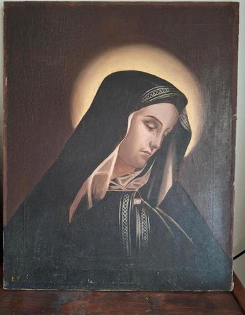 Antiek Olieverfschilderij/Schilderij/Madonna/Maria beschikbaar voor biedingen