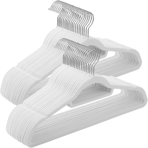 Kledinghangers Anti-Slip - Velvet - Wit - 25 stuks, Kleding | Dames, Kledinghangers, Nieuw, Kunststof, Volwassenen, Verzenden