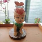 Houten Pebbles beeld The Flintstones vintage, Verzamelen, Stripfiguren, Ophalen, Overige figuren, Gebruikt, Beeldje of Figuurtje