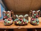 Vintage Majolica Vaas met Fruitdecor, Ophalen