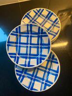 blauw geruite badonviller bordjes, Gebruikt, Ophalen of Verzenden, Bord(en), Overige stijlen