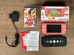 Nintendo Switch Lite Animal Crossing (roze) + Pokemon Shield, Ophalen of Verzenden, Roze of Coral, Zo goed als nieuw, Met beschermhoes of tas