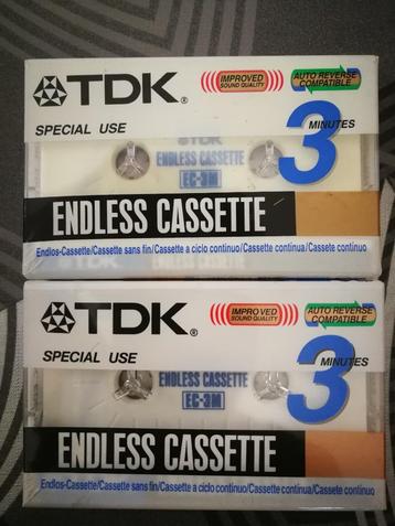 2 X TDK Endless Cassette 3 Minutes Nieuw beschikbaar voor biedingen