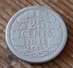Nederland 25 cent 1911 (lot 1), Postzegels en Munten, Munten | Nederland, Verzenden, Zilver, 25 cent, Koningin Wilhelmina