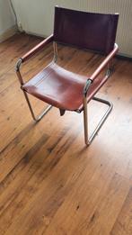 Vintage Chroom Leder Stoelen (3 stuks), Ophalen, Gebruikt, Vintage, Metaal