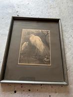 Vintage Lijst met Reigers Print, Ophalen of Verzenden