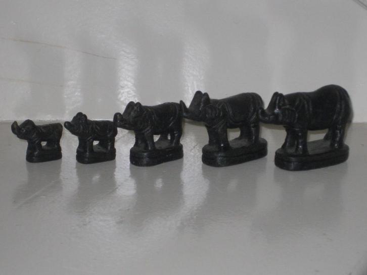 Opium Gewichten Rhino/Neushoorn Set 5 Stuks, Antiek en Kunst, Antiek | Koper en Brons, Ophalen