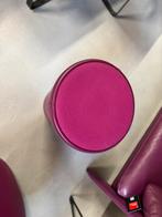 Leolux Barillo Kruk Bijzettafel Paars Roze Leer design, Huis en Inrichting, Minder dan 55 cm, Leolux, Rond, Ophalen of Verzenden