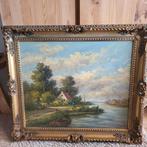 Groot schilderij (74cmx64cm) met landschap, Ophalen of Verzenden