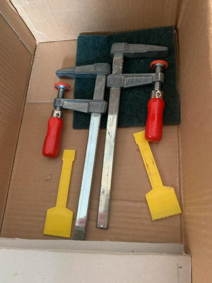 Boekbindset met klemmen en gereedschap, Doe-het-zelf en Verbouw, Gereedschap | Handgereedschap, Gebruikt, Ophalen