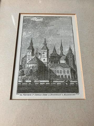 Mooie gave gravure ‘De Vrijthof, St. Servaas Kerk, Hoofdwagt beschikbaar voor biedingen