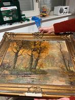 Beschadigd Schilderij - Herfstlandschap, Antiek en Kunst, Kunst | Schilderijen | Klassiek, Ophalen of Verzenden
