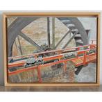 Schilderij watermolen Maastricht, Ophalen of Verzenden