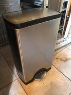 RVS Prullenbak met Pedaal, Huis en Inrichting, Woonaccessoires | Prullenbakken, Ophalen, Gebruikt, Met pedaal, 50 tot 75 cm