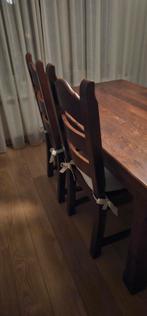 Meubelset 4 stoelen, eet + salontafel, bank 2,5 zits., Ophalen, Gebruikt, 4 tot 6 stoelen