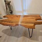 Invicta Interior massief houten acacia salontafel, Ophalen, Minder dan 50 cm, 50 tot 100 cm, Vierkant