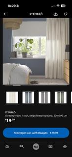 Ikea Gordijnenset Compleet x2, Ophalen, Zo goed als nieuw, Wit, 200 cm of meer