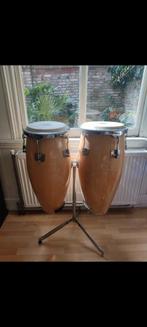 Percussie congos 2x met standaard, Muziek en Instrumenten, Percussie, Trommel, Zo goed als nieuw, Ophalen